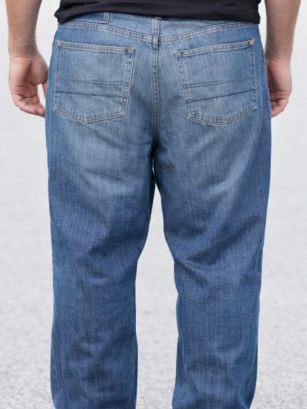 Calvin Klein Distressed Relaxed Fit Jeans 36 Blue Vintage-Wash Y2K Streetwear